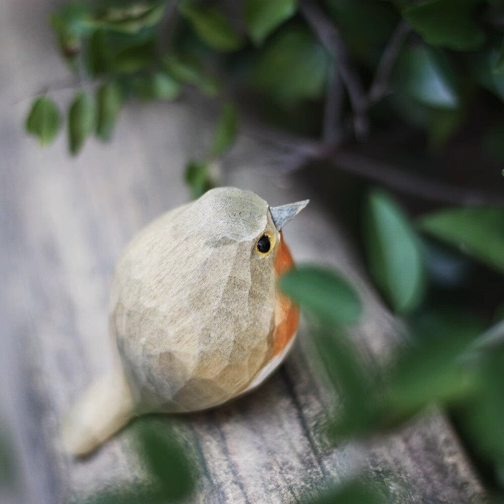 Redbreast wooden figurine sculpture by Handmade, detailed collectible artwork enhancing home decor elegance.