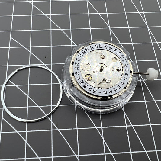 Mingzhu DG2813 silver automatic watch movement with 3 hands, ideal for watch accessories enthusiasts.
