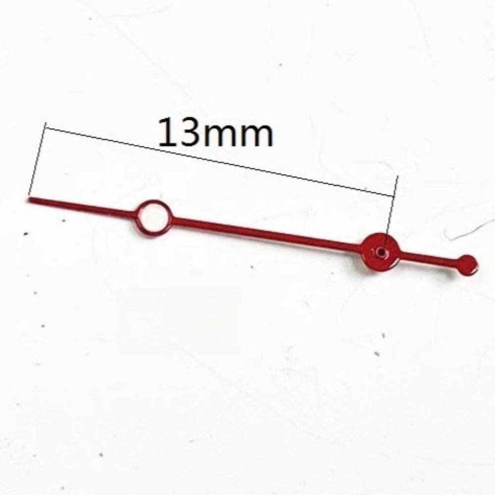 Set of 3 red 13mm second hands for Miyota OS10 OS20 OS30 watch movements.