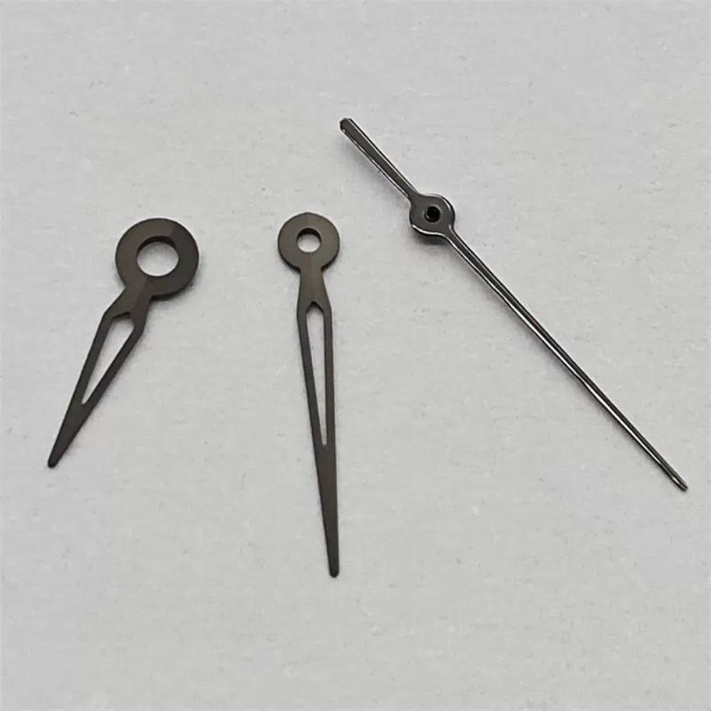 Aiguilles de montre creuses noires 10 x 9 x 6 mm sans luminescence pour mouvement NH05 NH06