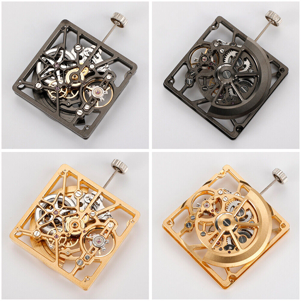 Mouvement mécanique automatique carré creux argent/doré/noir asiatique HZ1B02D