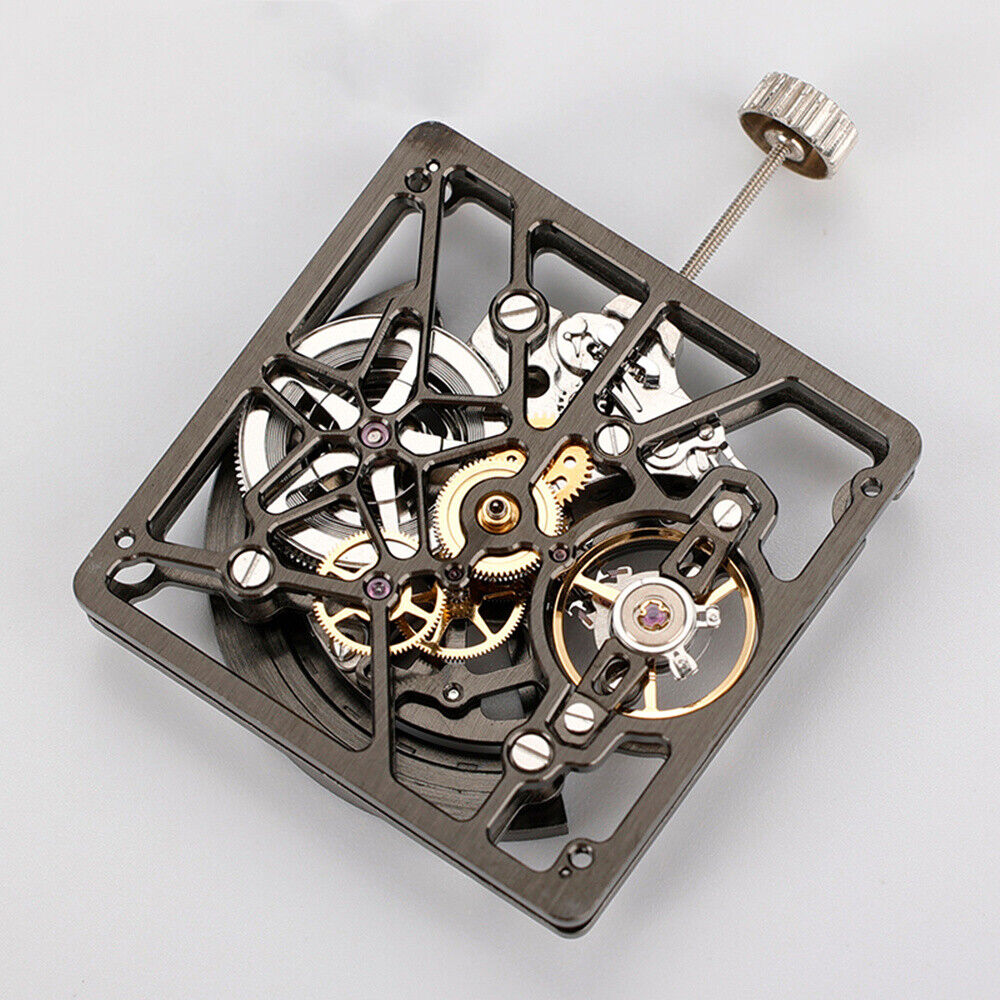 Mouvement mécanique automatique carré creux argent/doré/noir asiatique HZ1B02D