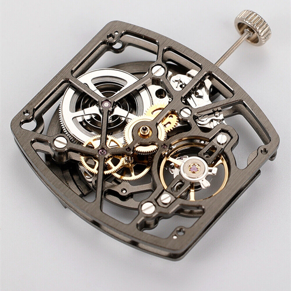 Asiatisches HZ1C00D Silber/Schwarzes automatisches mechanisches Uhrwerk in Hohlfassform