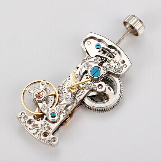 Asian LG0801BS silver long pendulum watch accessory showcasing mechanical automatic movement details