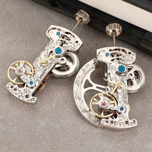 Asian LG0801BS silver long pendulum watch accessory showcasing mechanical automatic movement details