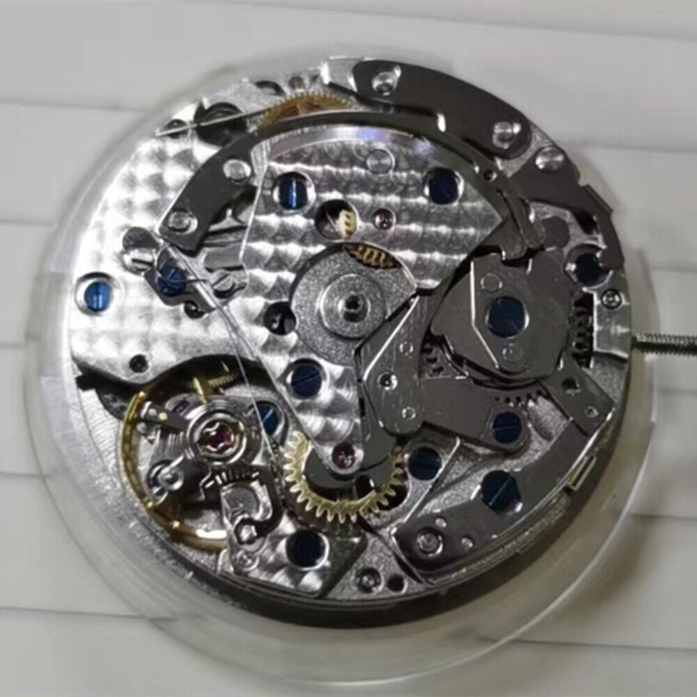 Mouvement chronographe Dandong 7750 fabriqué en Chine, 3 aiguilles, petite seconde à 3, 6 et 9 heures, date à 12 heures
