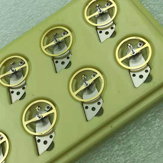 Japan Made silver complete balance wheel with splint for Miyota 8205 8200 watch movement, precision craftsmanship by Miyota.