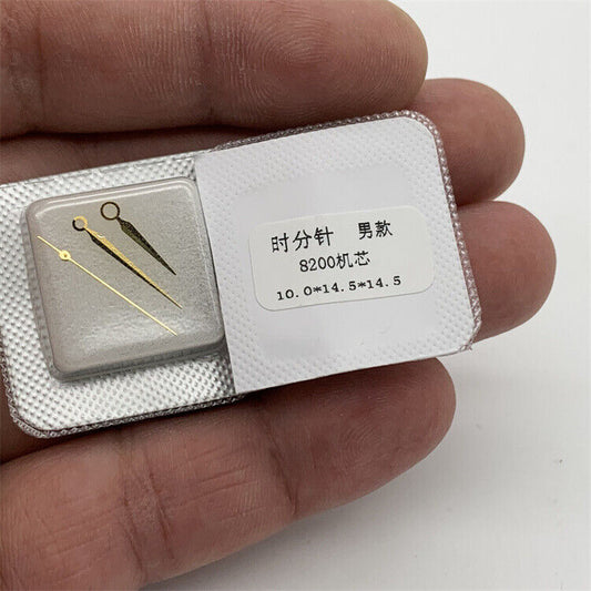 14.5mm Miyota 8200 watch hands set with hour, minute, and second hands for men's watches.