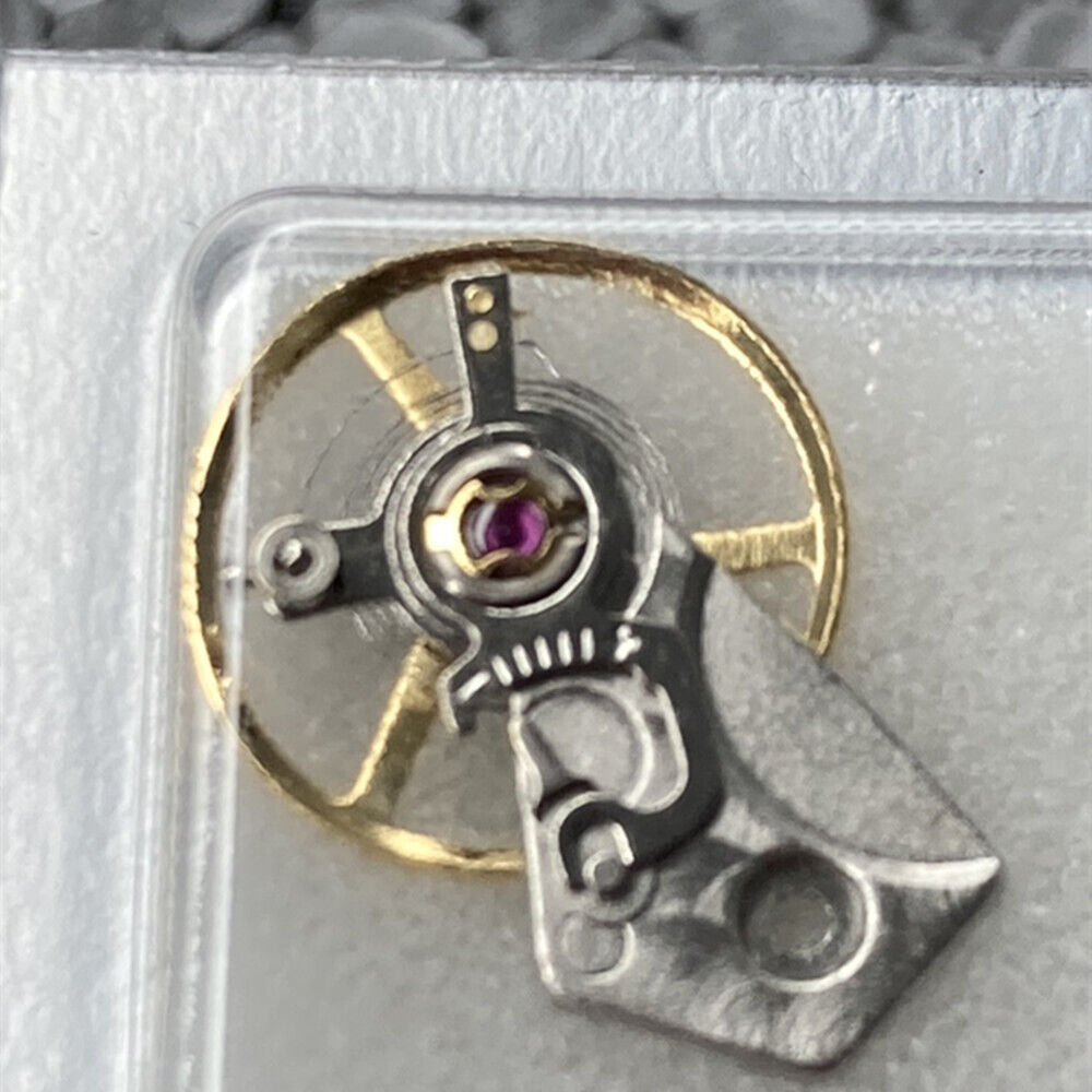 Balance wheel with splint for China Made Dandong 7750 watch movement, 21600 vibrations per hour.