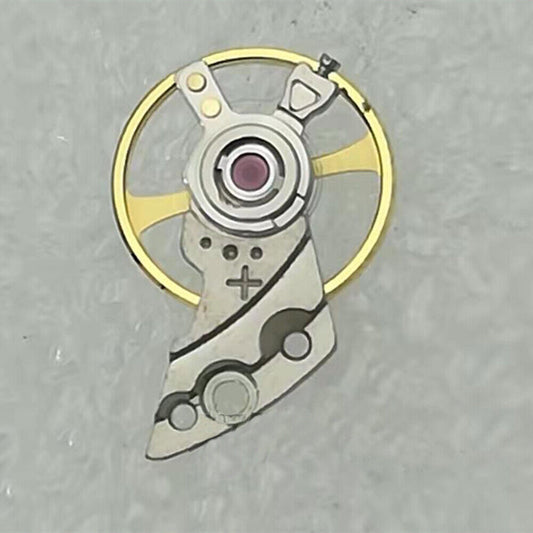 Japan Made silver complete balance wheel with splint for Miyota 6T51 movement, precise watch accessory by Miyota.