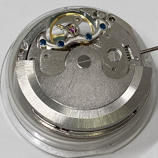 China Made automatic watch with mechanical movement, small second at 10 o'clock, moon phase at 2, sleek design.