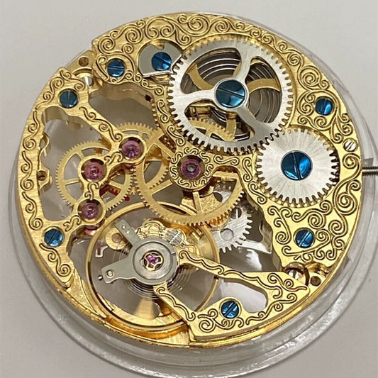 China Made ST3600 6497 carved hollow watch movement showcasing manual mechanical hand winding mechanism