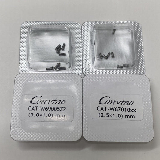 Cartier watch back cover screws, 2.5x1mm slotted, secure replacement for women's timepieces.
