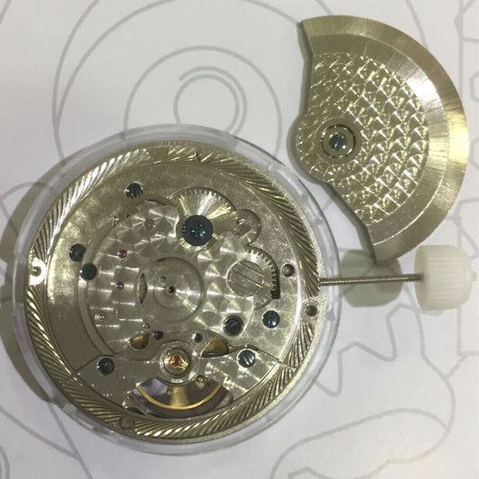 SHANGHAI brand automatic mechanical watch movement with exposed balance wheel detail for watch repair and customization