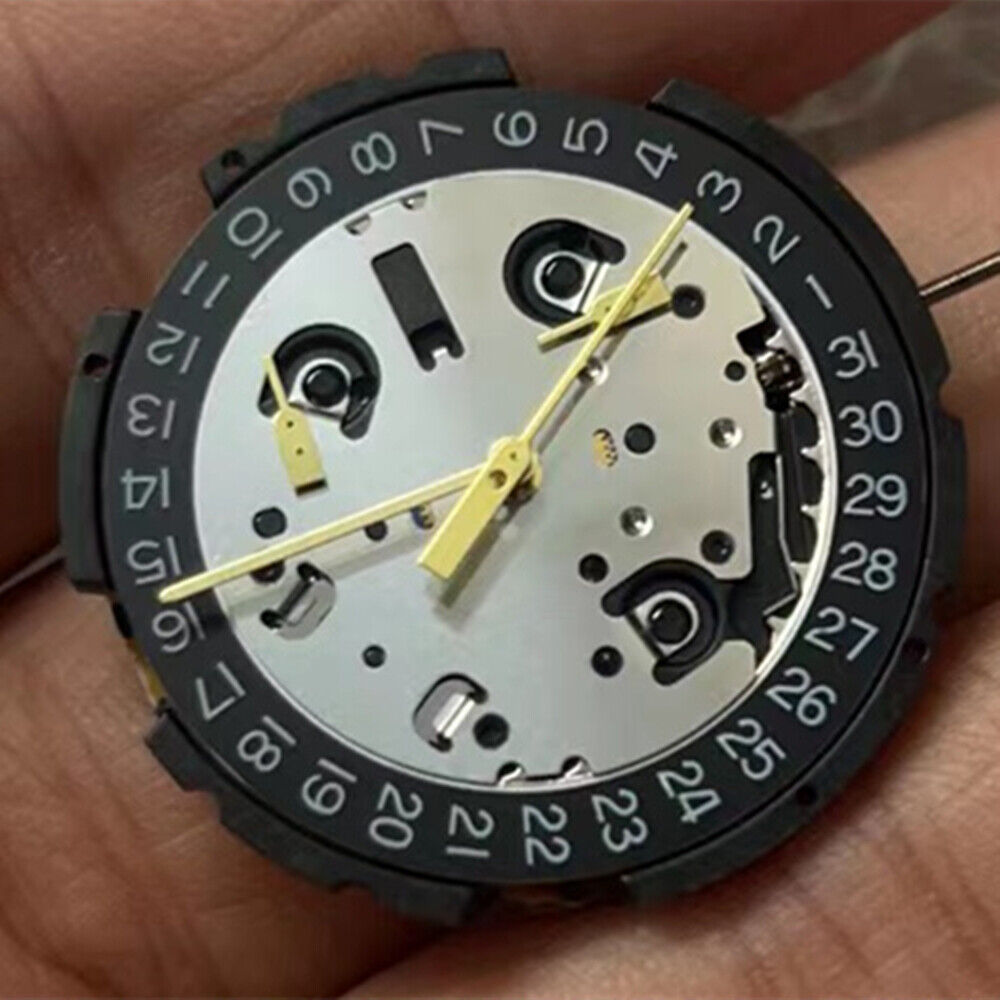 Black Dial Original ETA G10.212 Watch Quartz Swiss Made Movement Date At 3/4/6