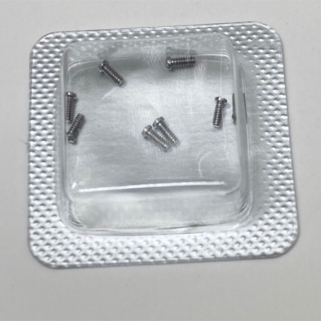 Men's 3x1mm slotted watch back cover screws by Cartier, durable replacement parts for repair.