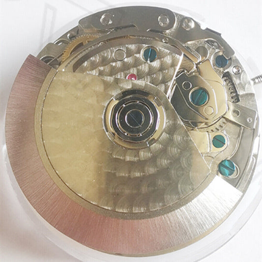 China Made 7750 mechanical watch movement with small seconds at 9 and date window at 4.5, black dial