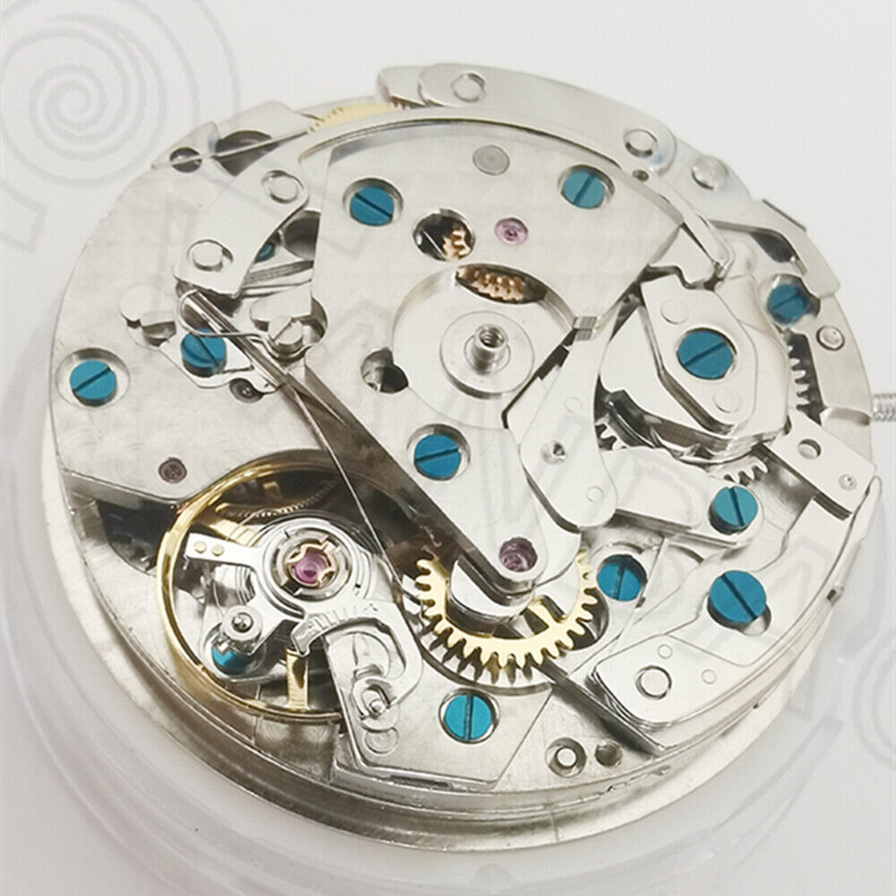 China Made 7750 mechanical watch movement featuring small seconds at 3, 6, 9 o'clock and calendar display at 3,.