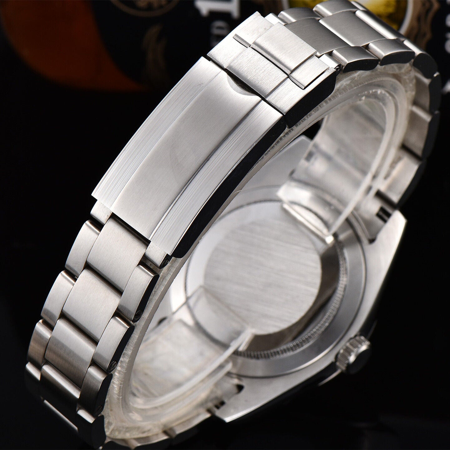 Montre-bracelet pour homme 316L 40 mm, verre saphir, étanche, cadran bleu, aiguilles argentées