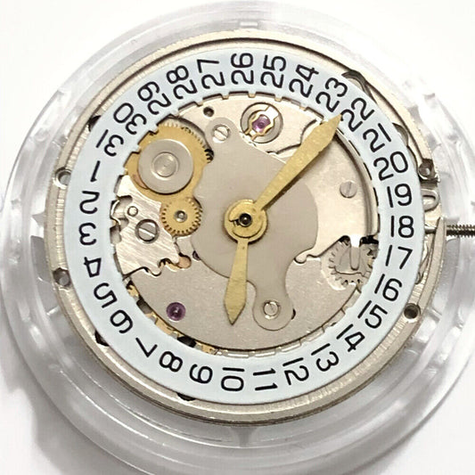SHANGHAI 2824 automatic watch with silver carved dial and date display at 3 o'clock