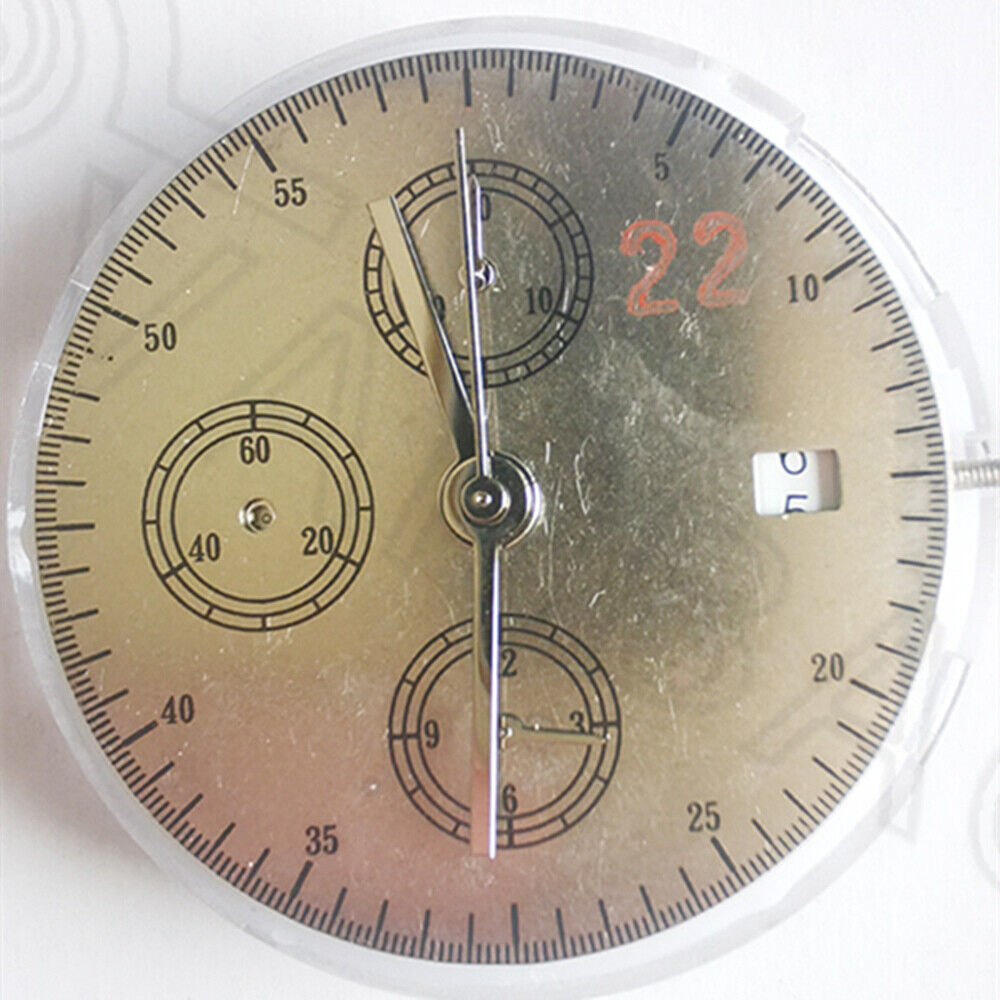 China Made 7750 mechanical watch movement with small second at 6, calendar at 3.
