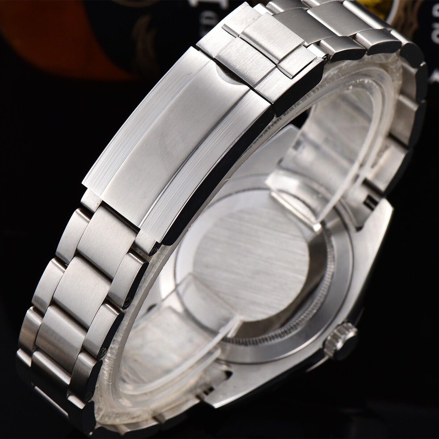Montre-bracelet pour homme 316L 40 mm, verre saphir, étanche, cadran blanc, clou argenté