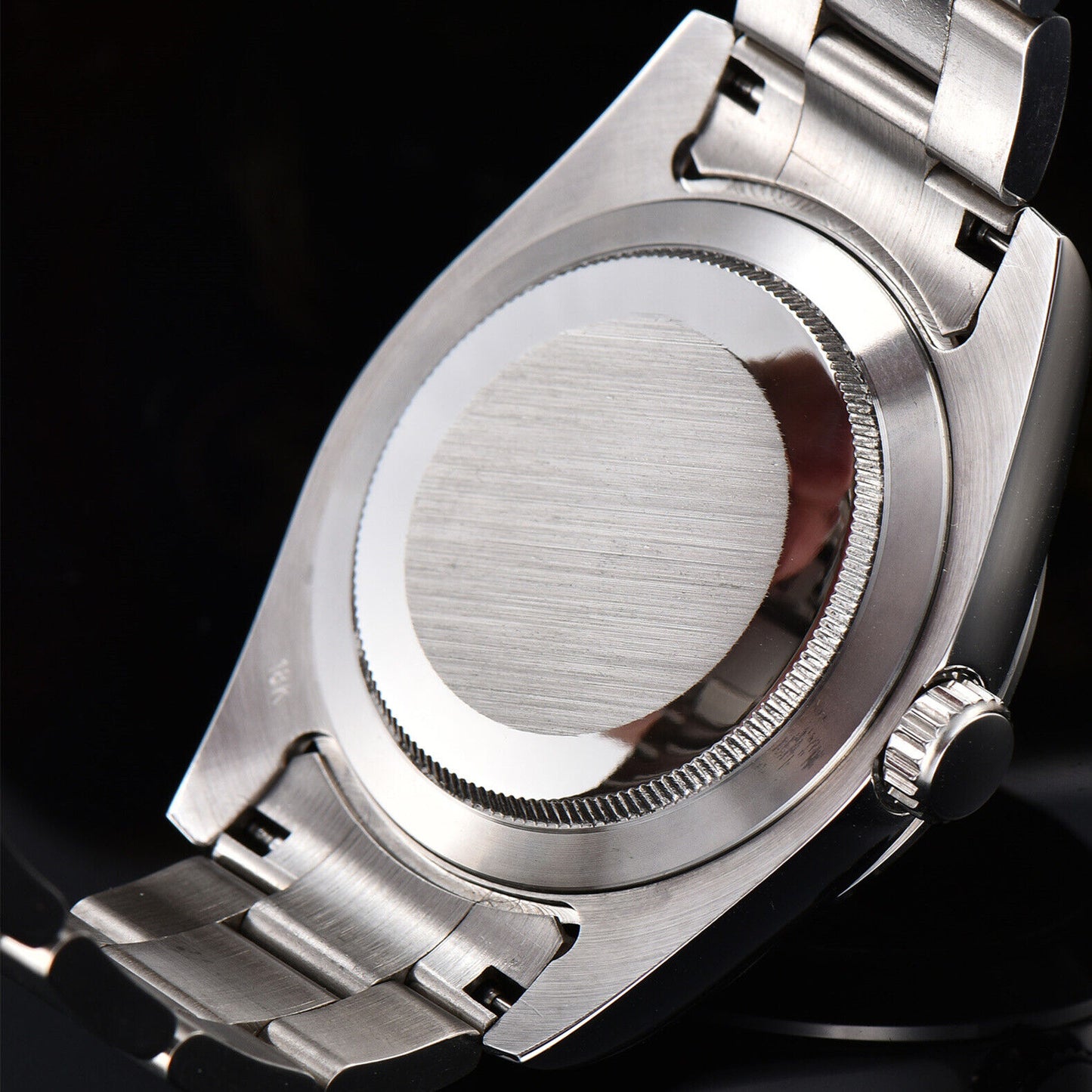 Montre-bracelet pour homme 316L 40 mm, verre saphir, étanche, cadran blanc, clou argenté