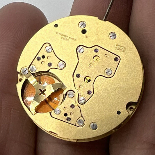 Ronda 5040B Swiss quartz watch movement with gold finish for precise timekeeping and durability