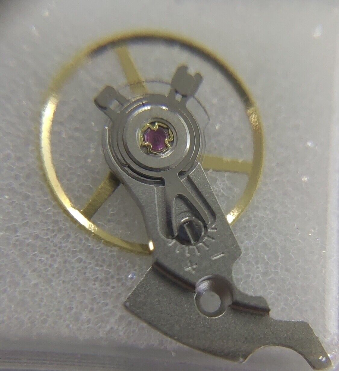 Watch balance wheel with splint for ETA C07.111 movement, generic replacement part for precise timekeeping.
