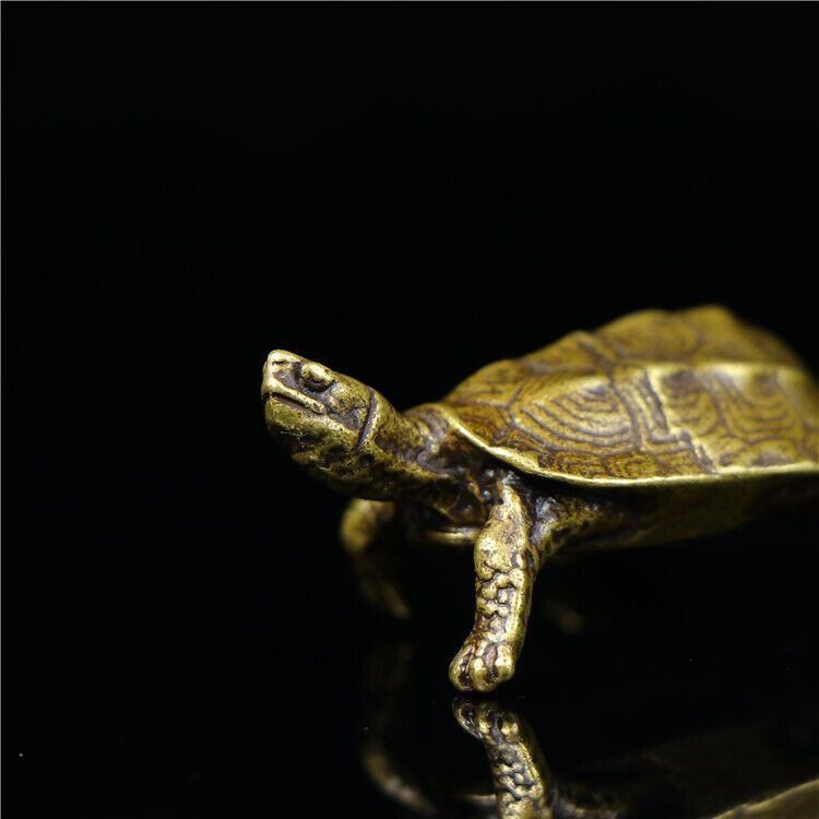 Hand-carved vintage copper turtle trinket, ideal for watch accessory display and d�cor.