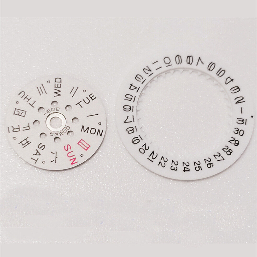 Japanese Disk Date and Week Wheel for Miyota 6601/6T51/6T28 watch movement, precision replacement part.