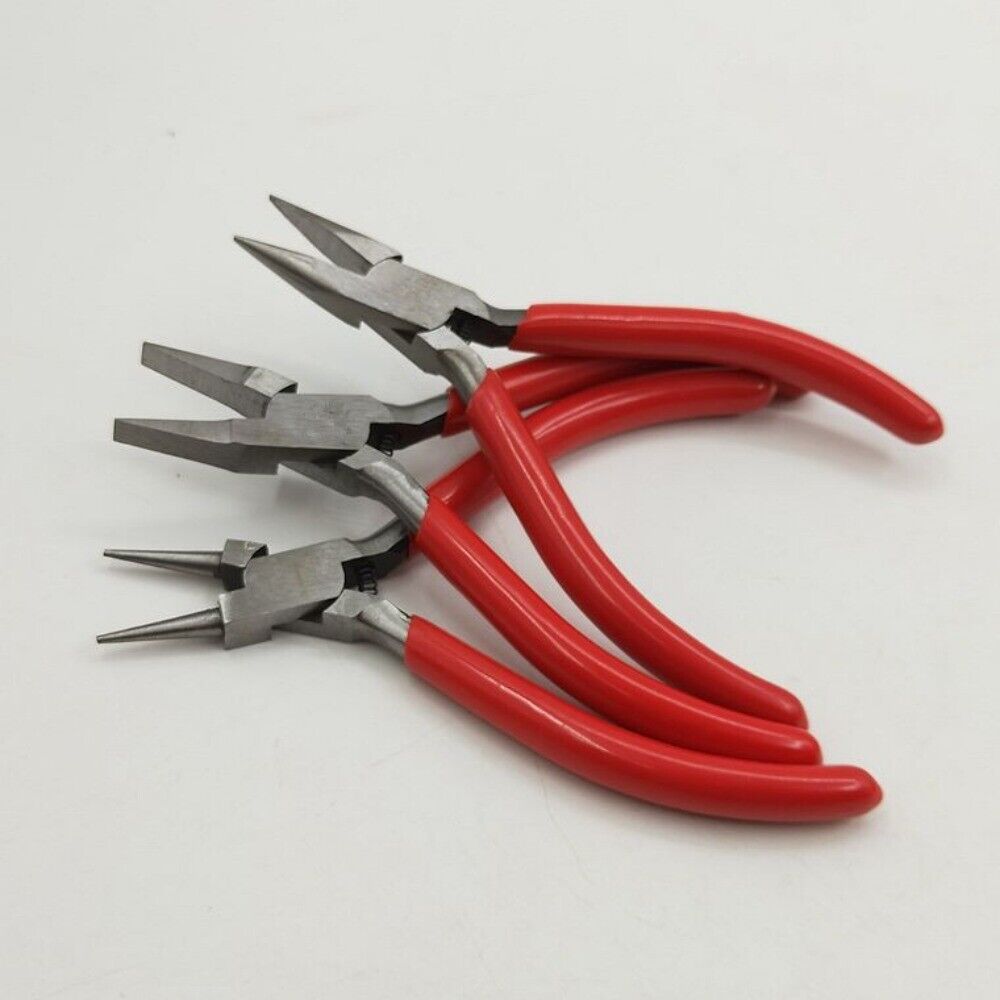 Flat round nose pliers with foam grip for detailed jewelry crafting and repairs.