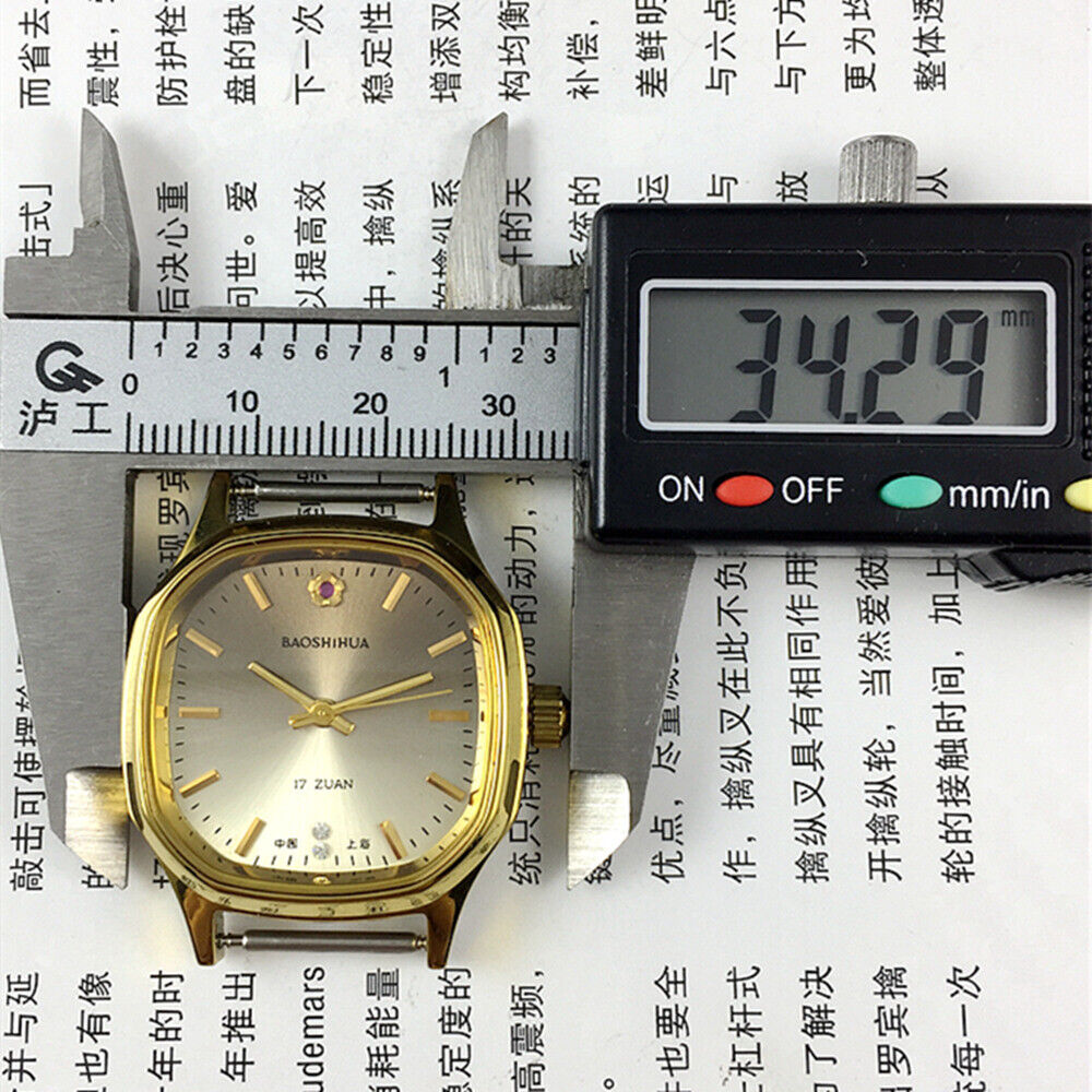 Montre mécanique manuelle Shanghai Golden Nail, cadran marron clair, boîtier octogonal