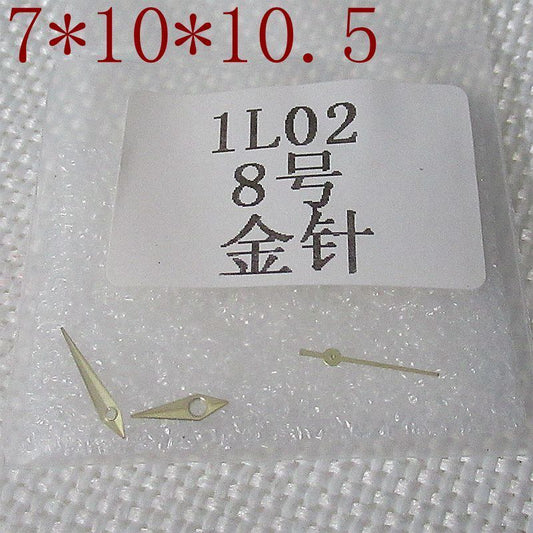 1. Golden arrow-shaped watch hands for Miyota 1L02 movement, sleek rose gold finish.