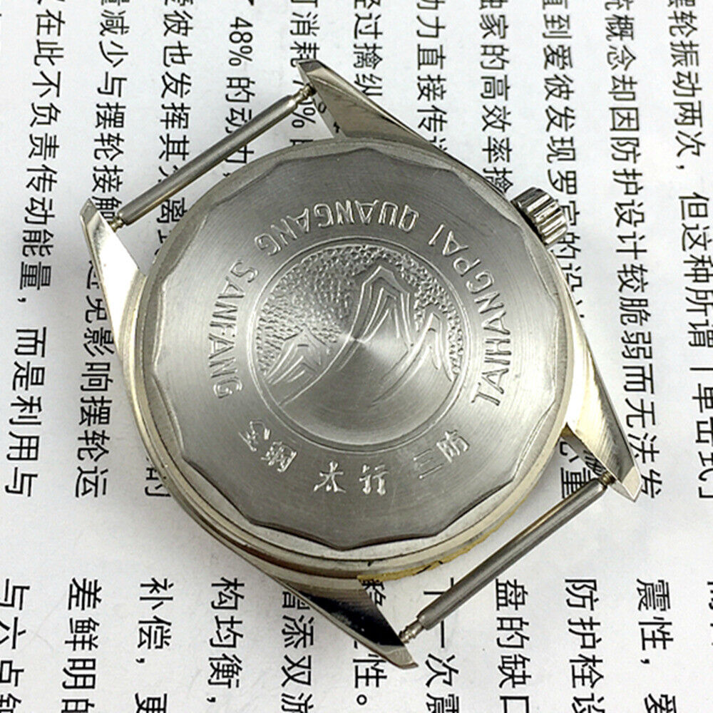 38mm TAIHANG Manual Mechanical Watch Golden Nail Golden Dial Round Case 17 Jews