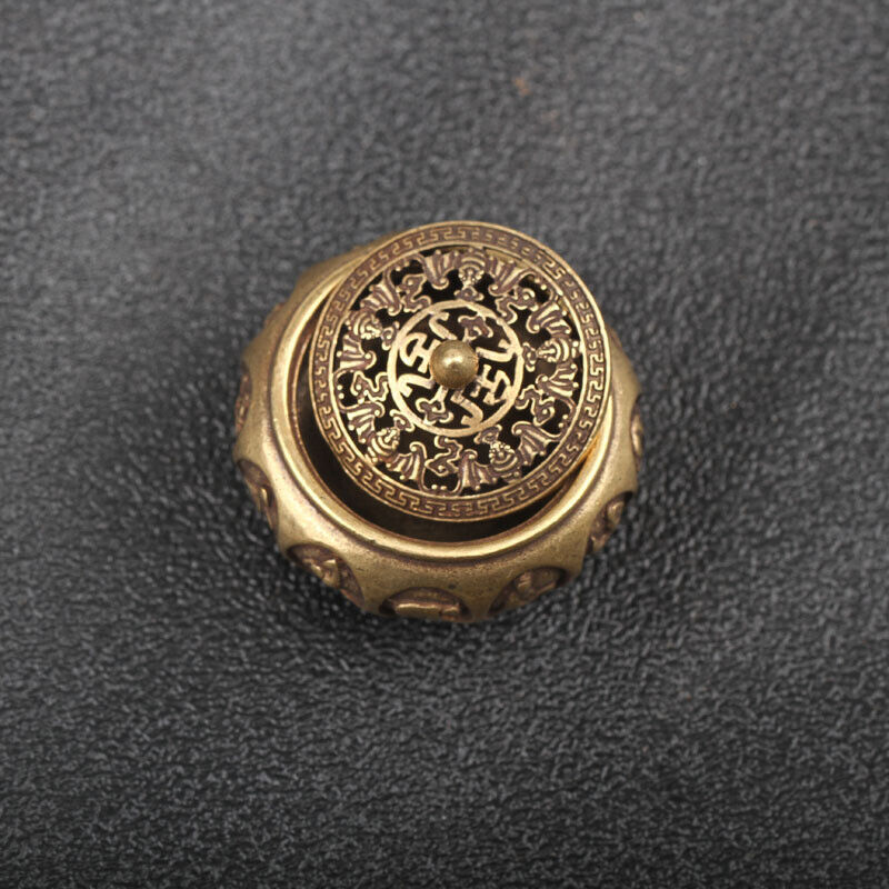 Hand-carved solid copper incense burner featuring 12 Chinese Zodiac figurines, detailed bronze finish.