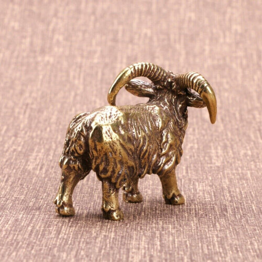 Solid copper Little Goat trinket, hand-carved bronze model figurine, detailed craftsmanship for collectors.