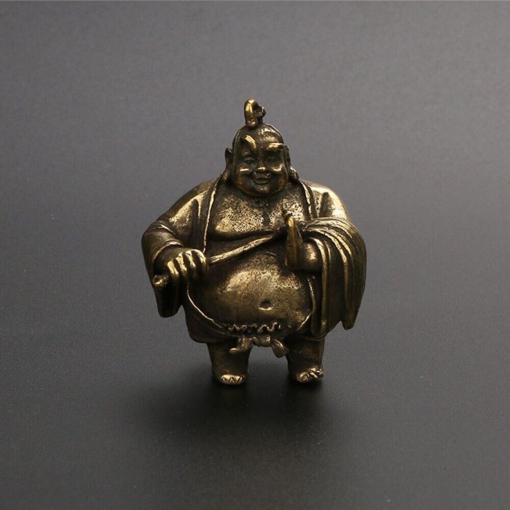 Solid Copper Taiyi Immortal trinket featuring hand-carved bronze details, a vintage collectible accessory.