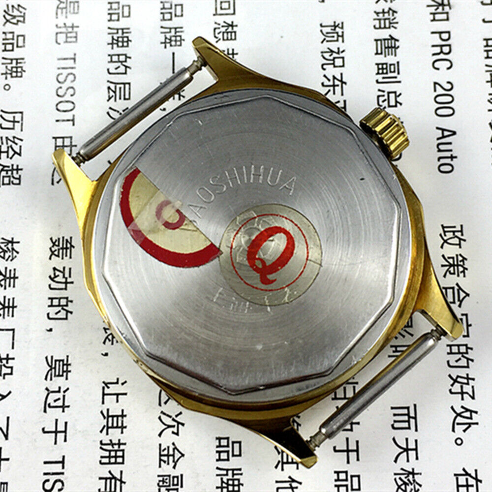 33mm Shanghai Manual Mechanical Watch Golden Nail Gradient Dark Green Dial