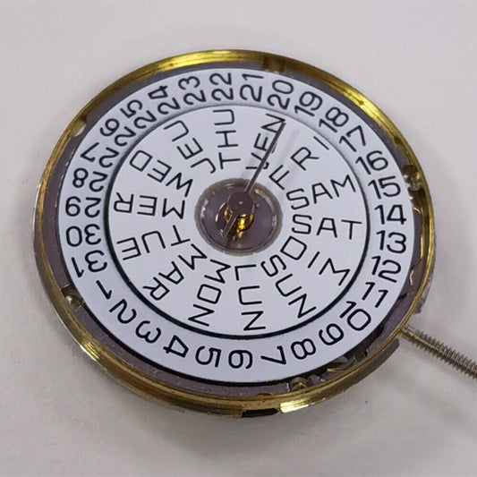 1. 7022 7020B quartz watch movement with day-date function, compatible ETA956.422 replacement.