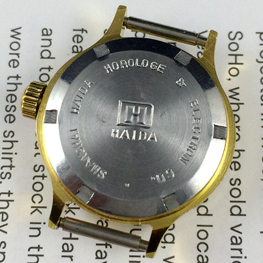 25mm HAIDA Manual Mechanical Lady Watch Golden Nail 17 Jews Gradient Purple Dial