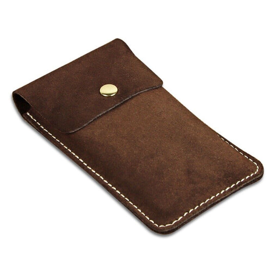 Genuine Cowhide watch storage bag, portable travel pocket with soft lining for single watch protection