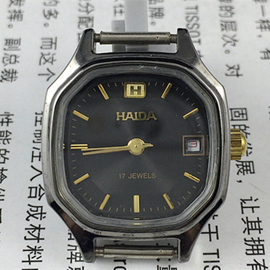 HAIDA Octagonal Lady Watch with Black Dial, Single Calendar, Elegant Mechanical Timepiece for Women