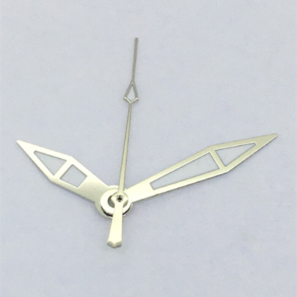 Aiguilles de montre lumineuses vertes à 3 aiguilles avec garniture argentée pour mouvements asiatiques 8215/2813/8205