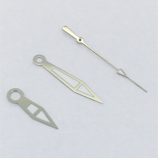 Silver trim green luminous watch hands designed for Asian 8215/2813/8205 movements, enhancing dial visibility.