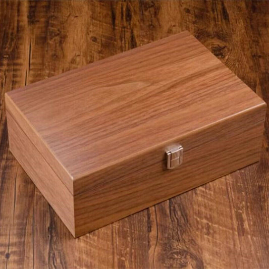 Walnut Wood watch box organizer with 5 slots and double layers for elegant storage and display.