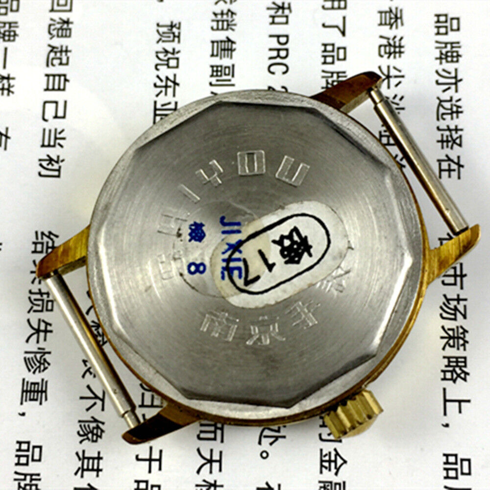 34mm China Made Manual Mechanical Watch 17 Jews Golden Dial Golden Round Case