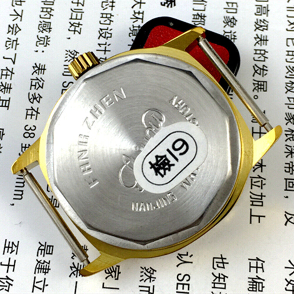 35mm China Made Manual Mechanical Watch Single Calendar Golden Dial Golden Case