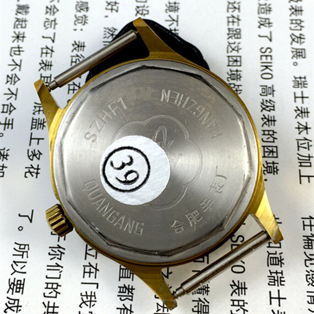 33mm China Made Manual Mechanical Watch Golden Nail Silver Dial Shock-Resistant