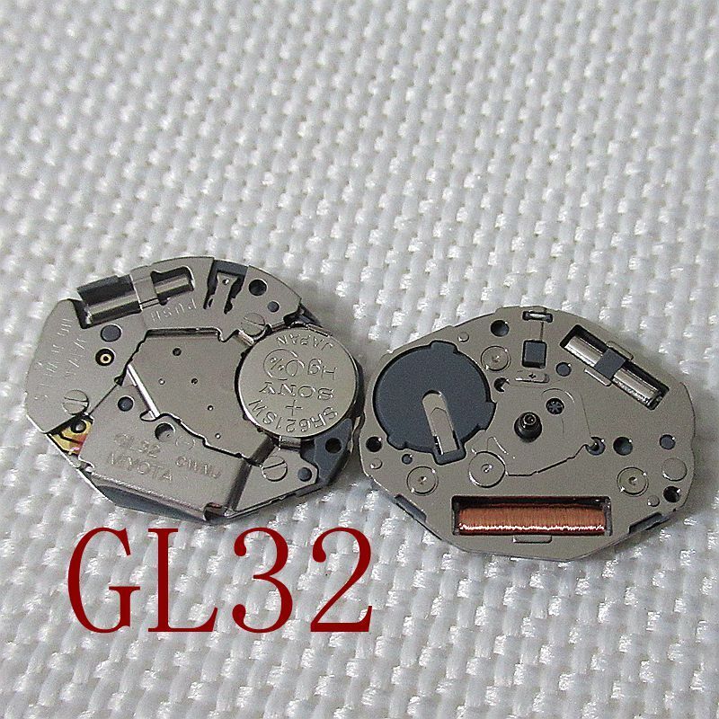 Miyota GL32 silver quartz movement by Japan for precise watch accessory replacement